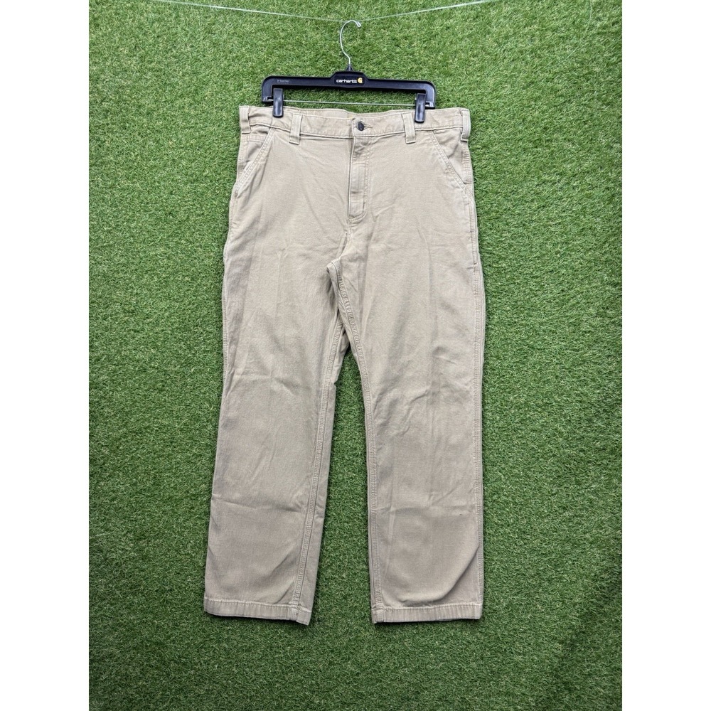Carhartt Carpenter Pants Mens 38x30 Relaxed Fit Khaki Workwear Tan 102291-253